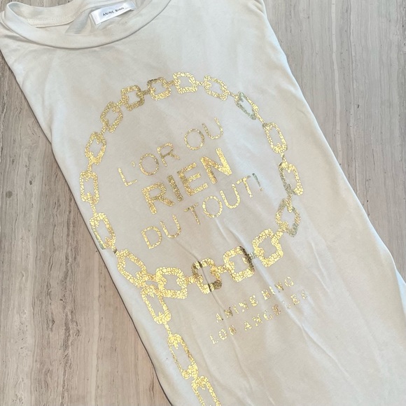 Anine Bing Ringo Tee in Goldie / Off white - Picture 6 of 10